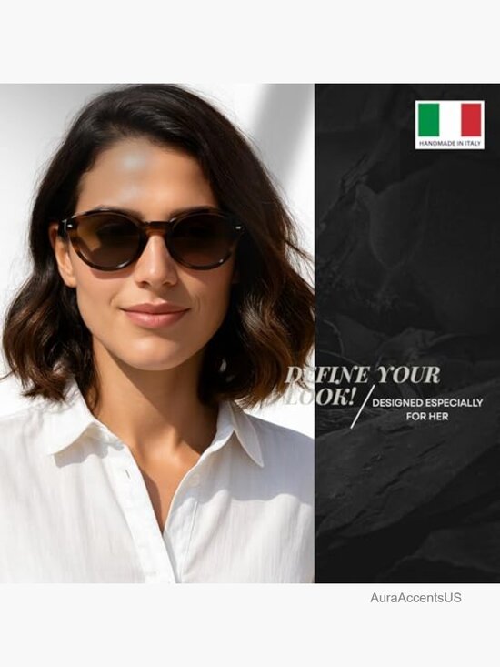 Oval Acetate Sunglasses With Meflecto Bands And Case
